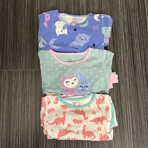 Bundle of Carter’s 4T Owl and Dinosaur Pajamas
